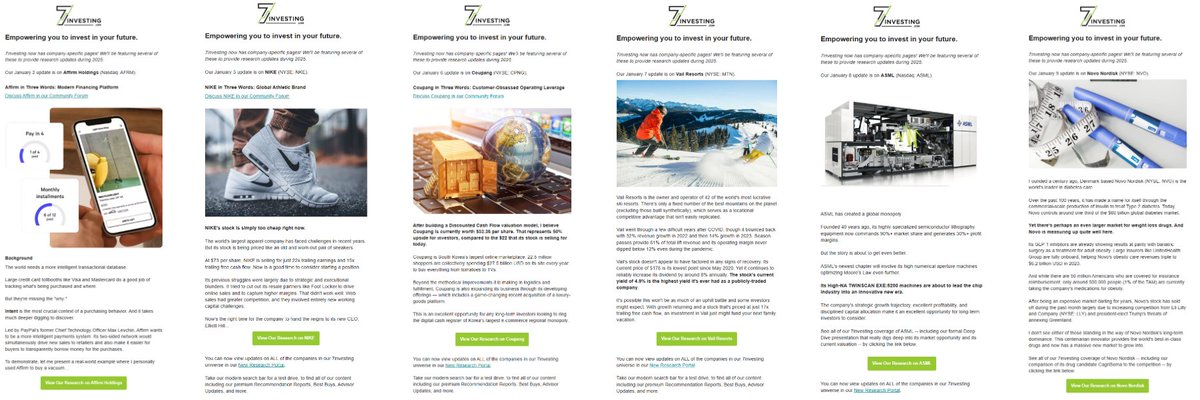 I hope you've been enjoying our <a href="/7investing/">7investing</a> Company Updates! 

We've gotten off to a great start in 2025 and have now published a company-specific update on every business day of the new year.

Here are the companies we have on tap for next week:
- BeiGene / BeOne Medicines $BGNE
