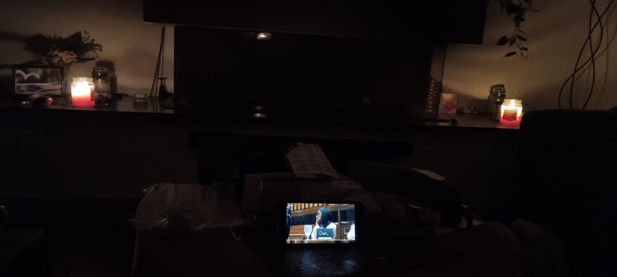 Even with a power cut and we only have a phone to go by (and little battery) nothings going to stop me watching #TheTraitors