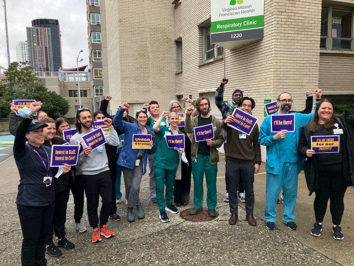 The action doesn’t stop! One year after voting overwhelmingly to unionize, healthcare workers at Virginia Mason in #Seattle are making moves: We delivered our notice to hold an informational picket on January 21💪🏽

It’s time to show Virginia Mason Franciscan Health and corporate
