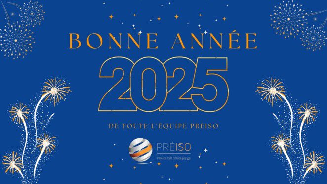 PreisoFrance's tweet photo. 🌟 𝐁𝐨𝐧𝐧𝐞 𝐚𝐧𝐧𝐞́𝐞 𝟐𝟎𝟐𝟓 ! 🌟

Toute l’équipe de 𝗣𝗿𝗲́𝗶𝘀𝗼 vous adresse ses meilleurs vœux pour cette nouvelle année. 🎉
Que 2025 soit synonyme de 𝘀𝘂𝗰𝗰𝗲̀𝘀, 𝘀𝗮𝗻𝘁𝗲́, 𝗲𝘁 𝗰𝗼𝗹𝗹𝗮𝗯𝗼𝗿𝗮𝘁𝗶𝗼𝗻𝘀 𝗳𝗿𝘂𝗰𝘁𝘂𝗲𝘂𝘀𝗲𝘀 pour chacun d’entre vous. https://t.co/mpYGdT37dz