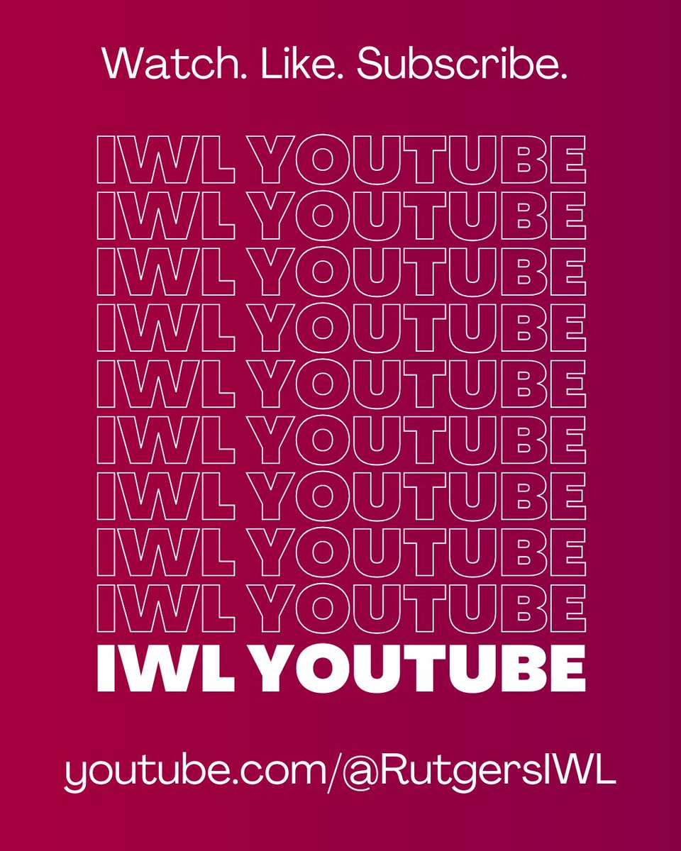 The Institute for Women's Leadership teaches leadership by capturing and sharing accounts of the ways women advance social change. Our YouTube channel features inspiring speakers, provocative topics, stimulating dialogues, and student-produced interviews. youtube.com/@RutgersIWL