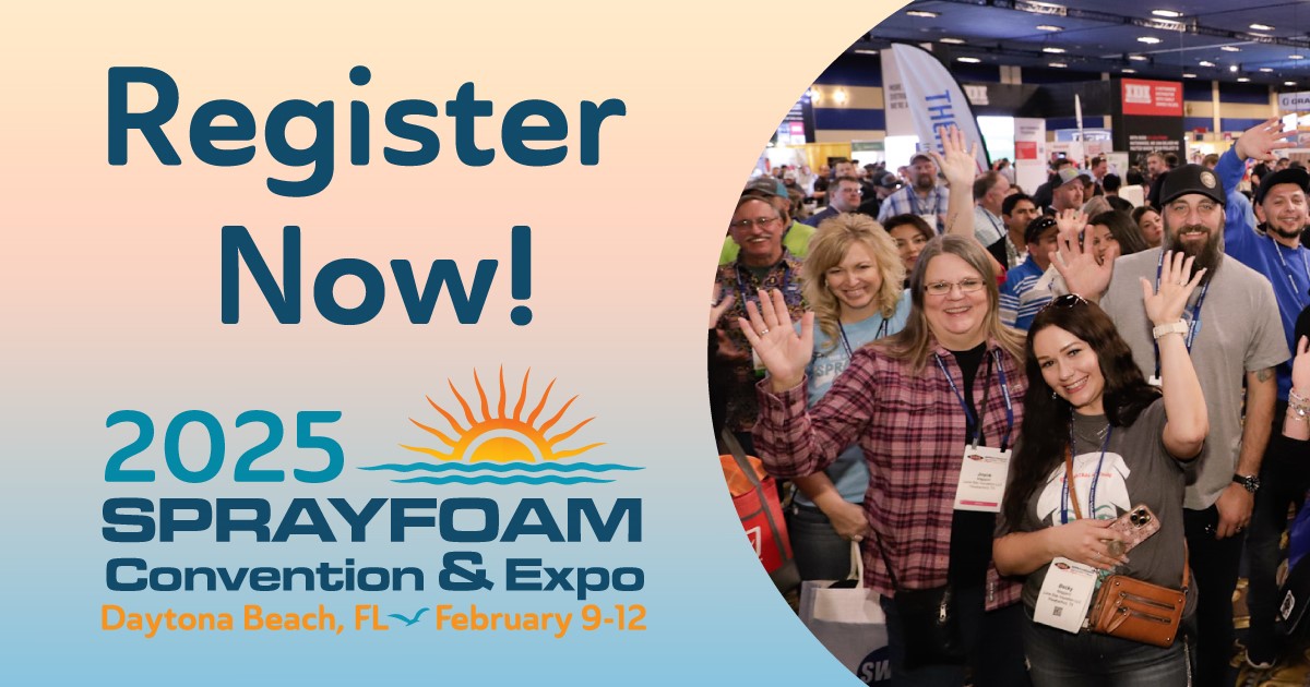 WSRCA's tweet image. WSRCA is a proud industry partner to SprayFoam 2025 Convention &amp;amp; Expo. Join us February 9-12 in Daytona Beach, Florida for the #sprayfoam event of the year! Register today! #SprayFoam2025 sprayfoam.org/sprayfoam-regi…