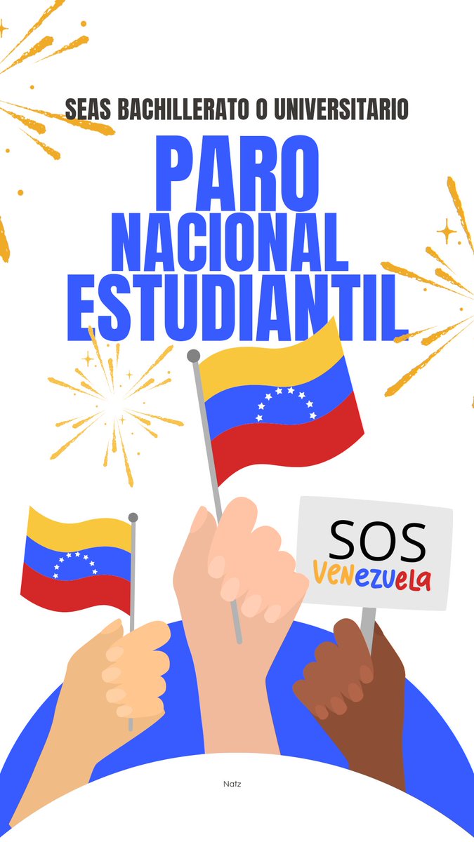 🚨🚨🚨PARO NACIONAL ESTUDIANTE DE BACHILLERATO Y UNIVERSITARIO🇻🇪🇻🇪🇻🇪

NO SE PUEDE ESTUDIAR EN DICTADURA 🚨🚨🚨
#ParoNacionalYCalleHastaQueCaiga
#EdmundoPresidenteElecto
#MaduroDictador