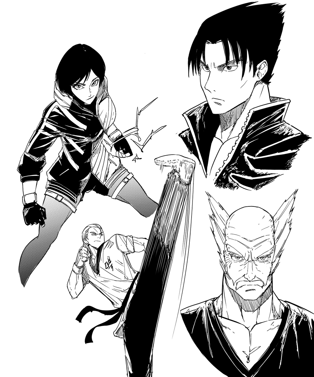 Tekken 8 fanart Reina,Jin,Hwoarang,Heihachi. exercise brain drawing

#tekken #tekken8 #fanart #illustration #manga #anime