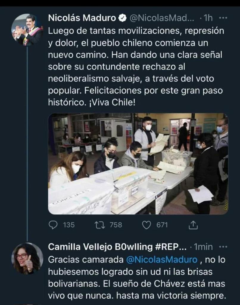 sapodchico's tweet image. Brisas Bolivarianas = Los que quemaron y saquearon chile 

Más claro ?