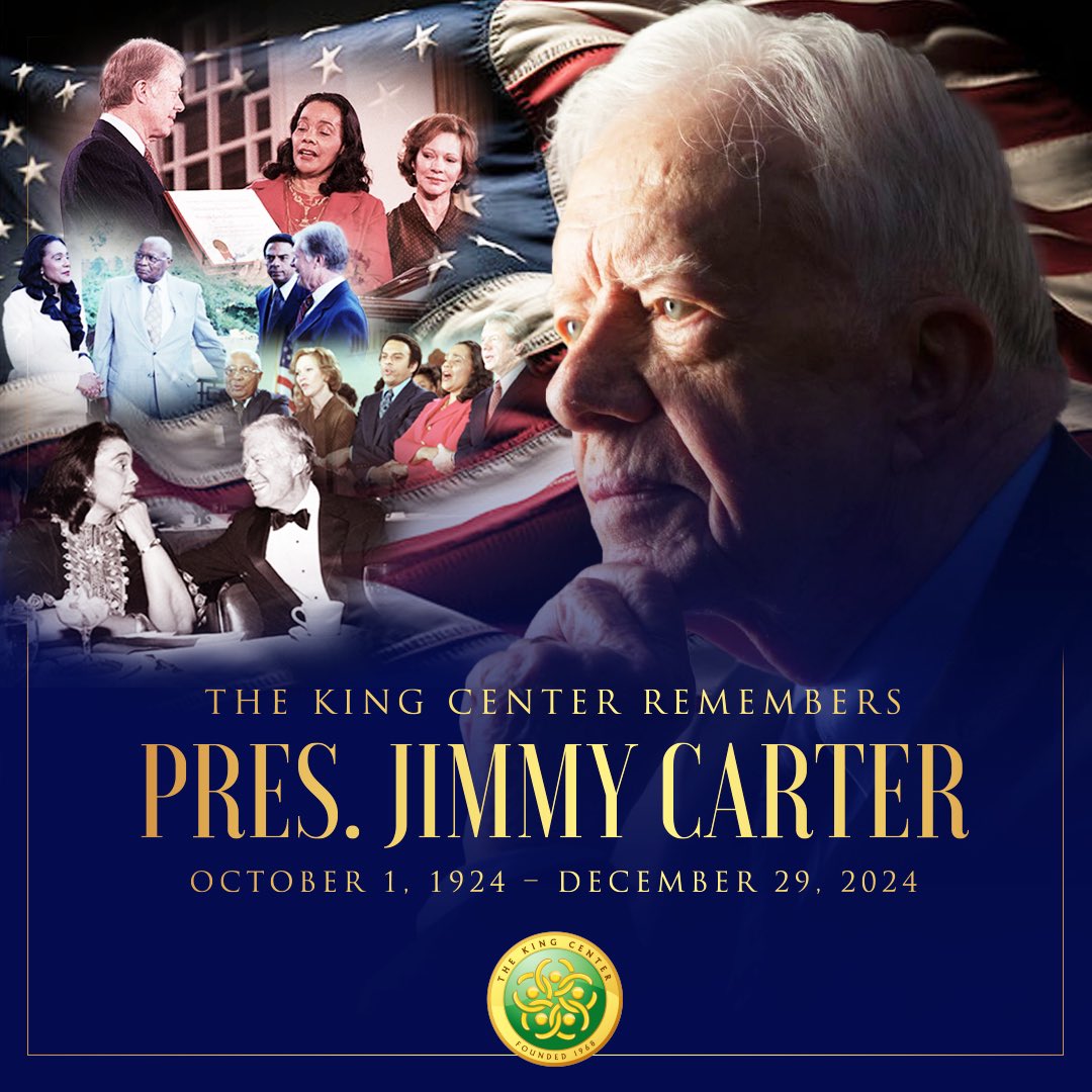 TheKingCenter's tweet image. REMEMBERING PRESIDENT JIMMY CARTER

The King Center joins the world in remembering and celebrating the life and legacy of the Honorable President Jimmy Carter. President Carter was a civil and human rights giant, American patriot, and leader. He was the Governor of the great…