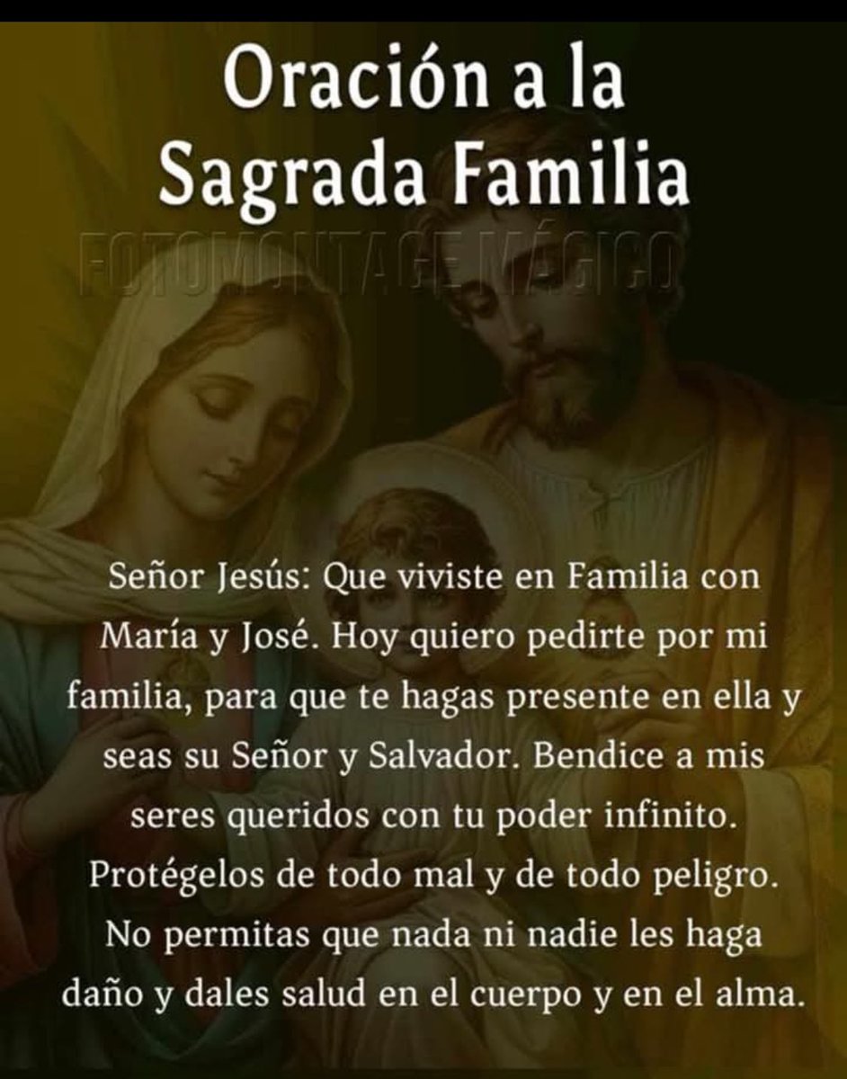 Tiqui_Baquerizo's tweet image. #Hoy Celebramos a la #SagradaFamilia pidiendo que sea nuestro modelo a seguir y que nuestras familias siempre estén bendecidas y protegidas de todo peligro espiritual, físico, emocional y mental, especialmente 🙏🏻🙏🏻🙏🏻🙏🏻🙏🏻🙏🏻🙏🏻