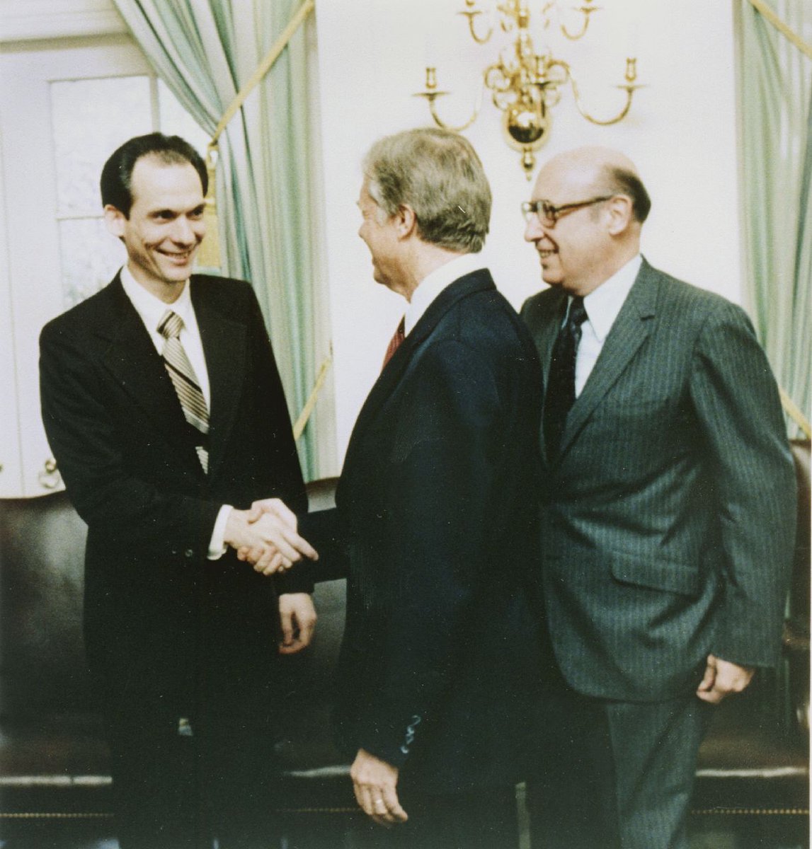 NASAVoyager's tweet image. President Jimmy Carter’s legacy lives on among the stars. 

In 1977, the then-president penned this three-paragraph letter that was included with my Golden Records, a message cast into the cosmos.