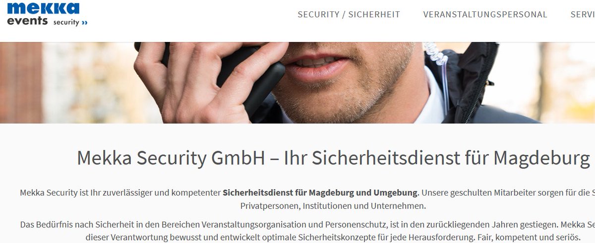 Das ist schon originell, ein solcher Name für eine Sicherheitsfirma in Magdeburg.🥸