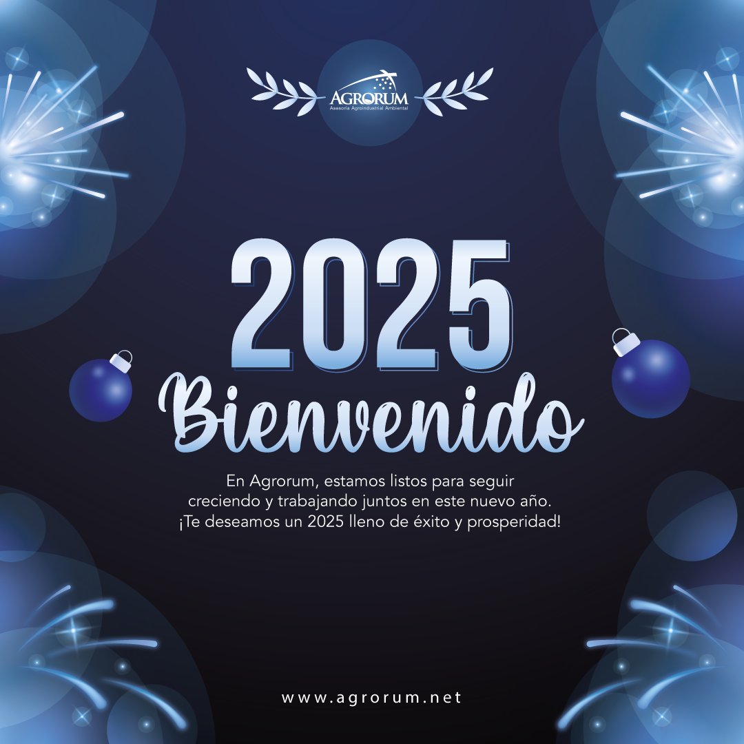 AGRORUM's tweet photo. 🎉✨ ¡Feliz Año Nuevo! ✨🎉

Agradecemos a todos nuestros clientes, colaboradores y amigos por ser parte de nuestra historia este año.

¡Vamos con toda la energía y entusiasmo hacia un nuevo capítulo lleno de éxitos! 🚀🙌

#FelizAño #Bienvenido2025 #NuevasMetasConAgrorum https://t.co/KidCFgaF1k