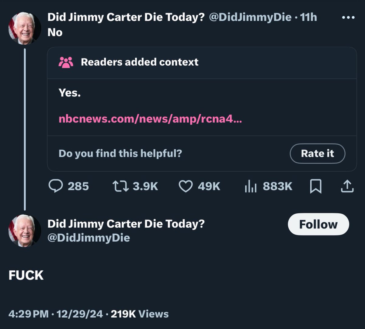 this account had ONE JOB