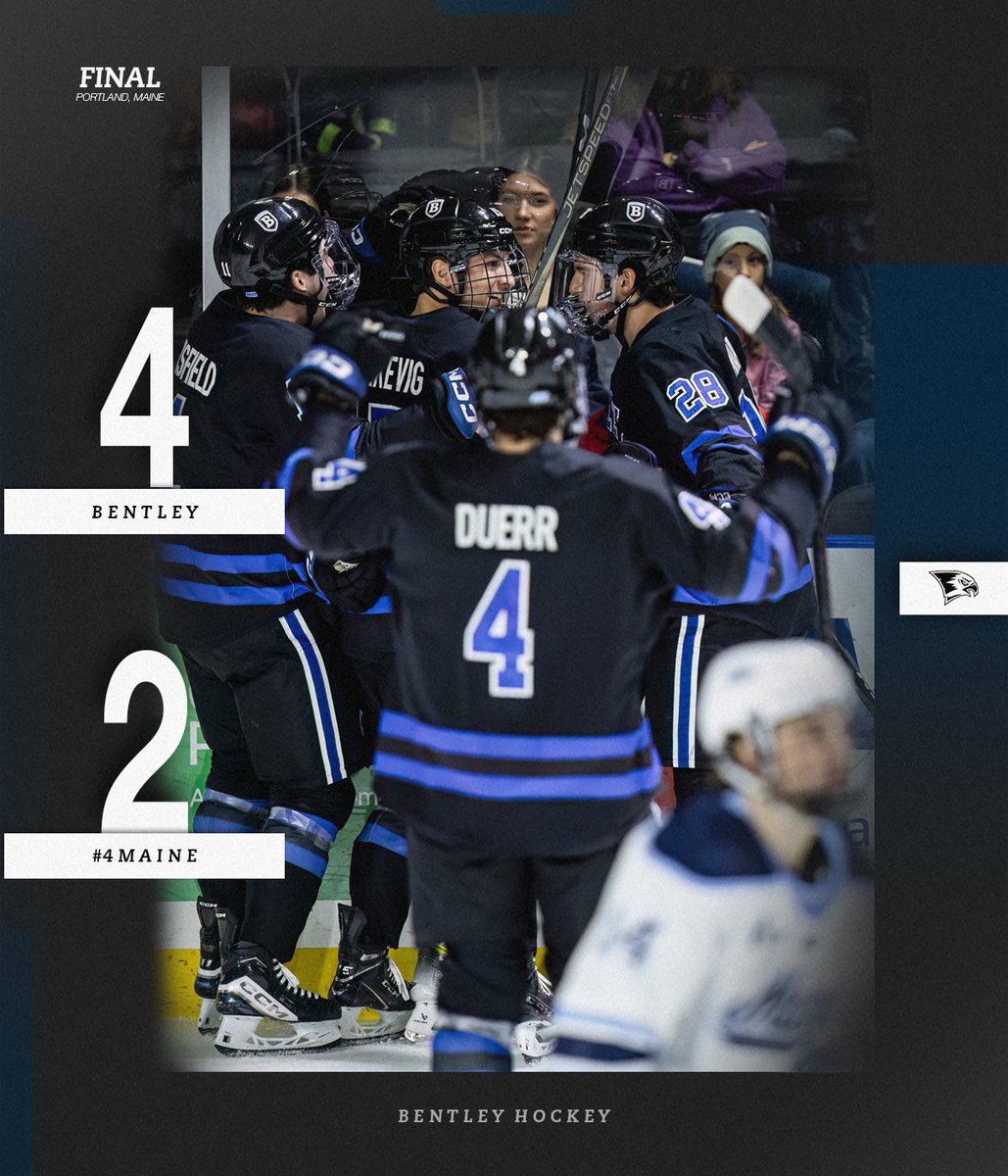 FALCONS WIN!!

Bentley knocks off No. 4 ranked Maine, 4-2!

Connor Hasley made a career high 43 saves and four different players scored the goals