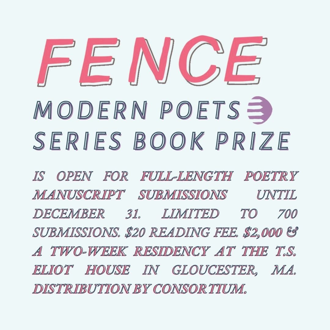 FenceBooks's tweet image. The Fence Modern Poets Series Book Prize is OPEN for submissions through the end of this month, or until we receive 700 submissions! 🐚

SUBMIT &amp;amp; read more at fence.submittable.com/submit! 📖