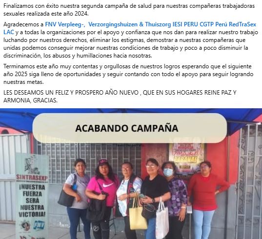 REDTRASEXPERU's tweet photo. Finalizamos exitosamente nuestra ultima campaña de salud en este año para nuestras compañeras.
SINTRASEXP (Sindicato Nacional de Trabajadoras Sexuales de Perú).
#Seguidores https://t.co/cCcubOJfl8
