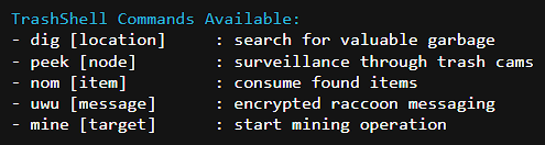 TrashTerminal's tweet image. Commands Available: