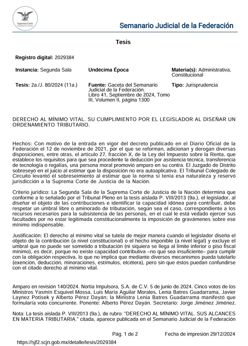 AbogHzp's tweet photo. Derecho al mínimo vital. El legislador al diseñar el objeto de las contribuciones e identificar la capacidad contributiva, debe respetar un umbral libre o aminorado de tributación relacionado con los recursos necesarios para la subsistencia de las persona. https://t.co/EMgNlaKoK5 https://t.co/bPboJmNm7s