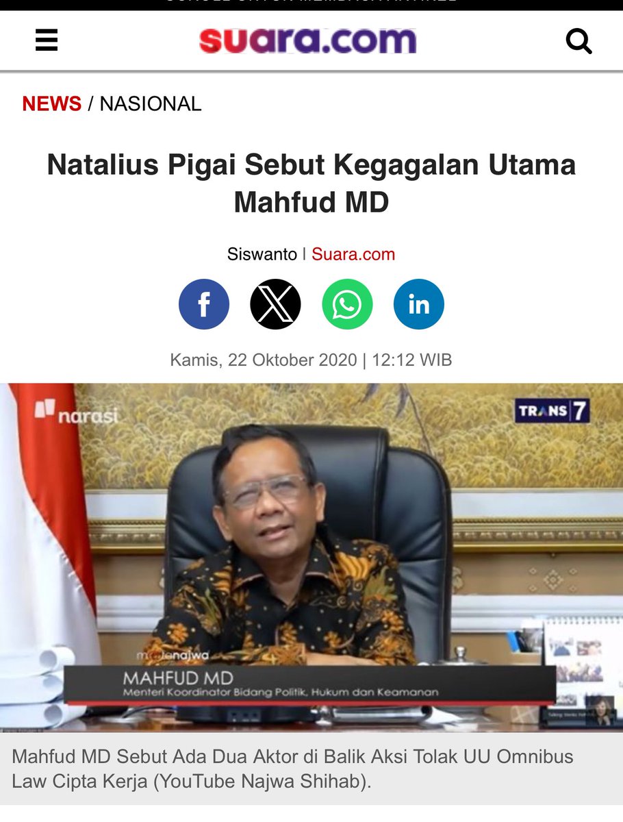 NataliusPigai2's tweet image. 2,5 tahun lalu saya sudah kritik 3 Kegagalan Utama Prof Mahfud MD Menkopolhukam 2019-2024: 1. soal singkronisasi hukum2 yg tumpang tindih.
2. Pembenahan penegakan hukum yg masih dinilai kurang profesional. 3. Tidak mampu Orkestrasi Pemasyarakatan Budaya anti antikorupsi &amp;amp; lebih…
