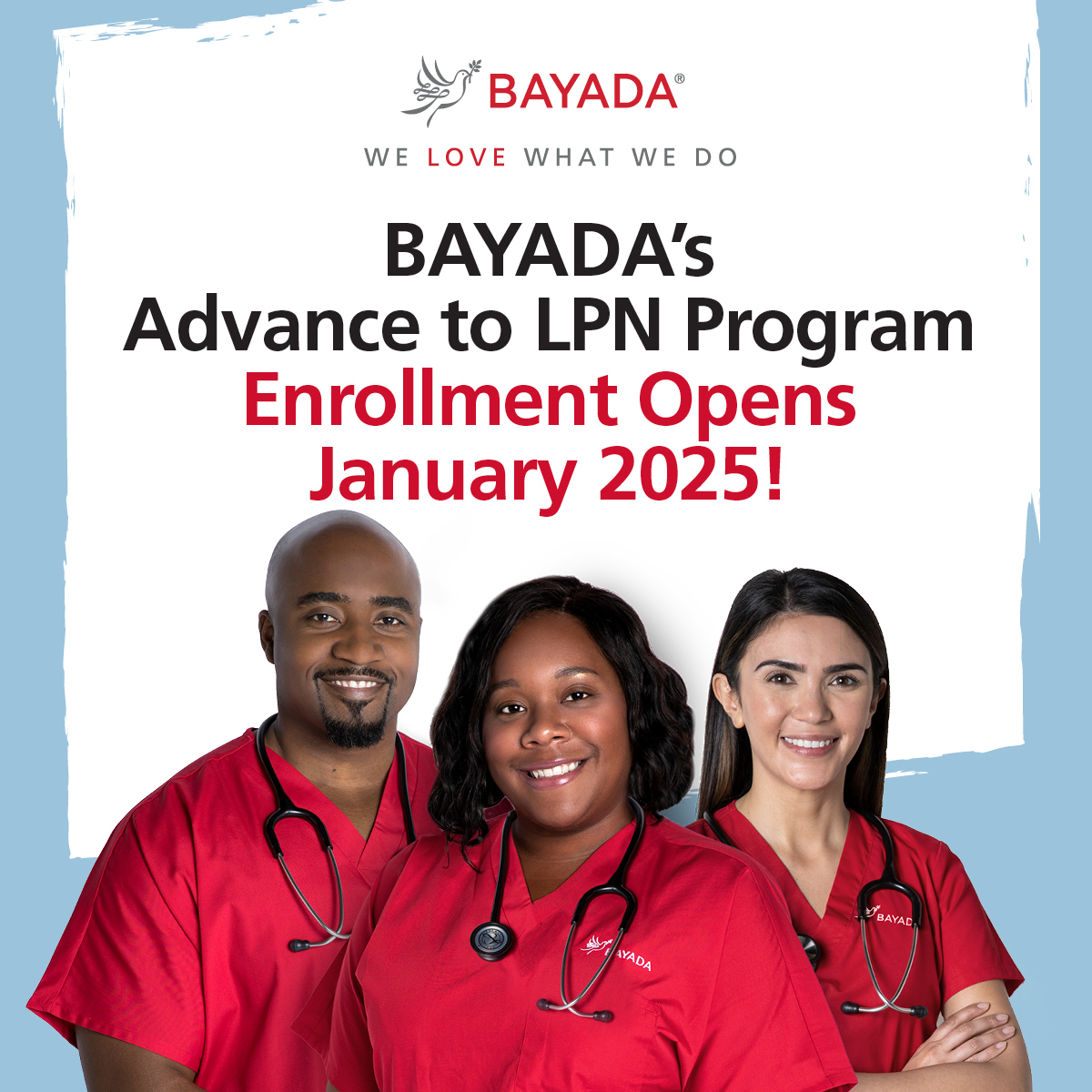 BAYADA Home Health Care (@bayadahhc) on Twitter photo The countdown is on! BAYADA’s Advance to LPN Scholarship Program returns January 13, 2025, offering current BAYADA caregivers a $5,000 scholarship to achieve their dream of becoming an LPN or RN. Click here to learn more: bhhc.co/4csEw7L
#JoinBAYADA #NursingSchool The countdown is on! BAYADA’s Advance to LPN Scholarship Program returns January 13, 2025, offering current BAYADA caregivers a $5,000 scholarship to achieve their dream of becoming an LPN or RN. Click here to learn more: bhhc.co/4csEw7L
#JoinBAYADA #NursingSchool