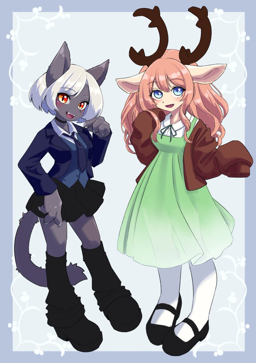 クロネコちゃんとトナカイちゃん
Black Kitty and Reindeer Girl