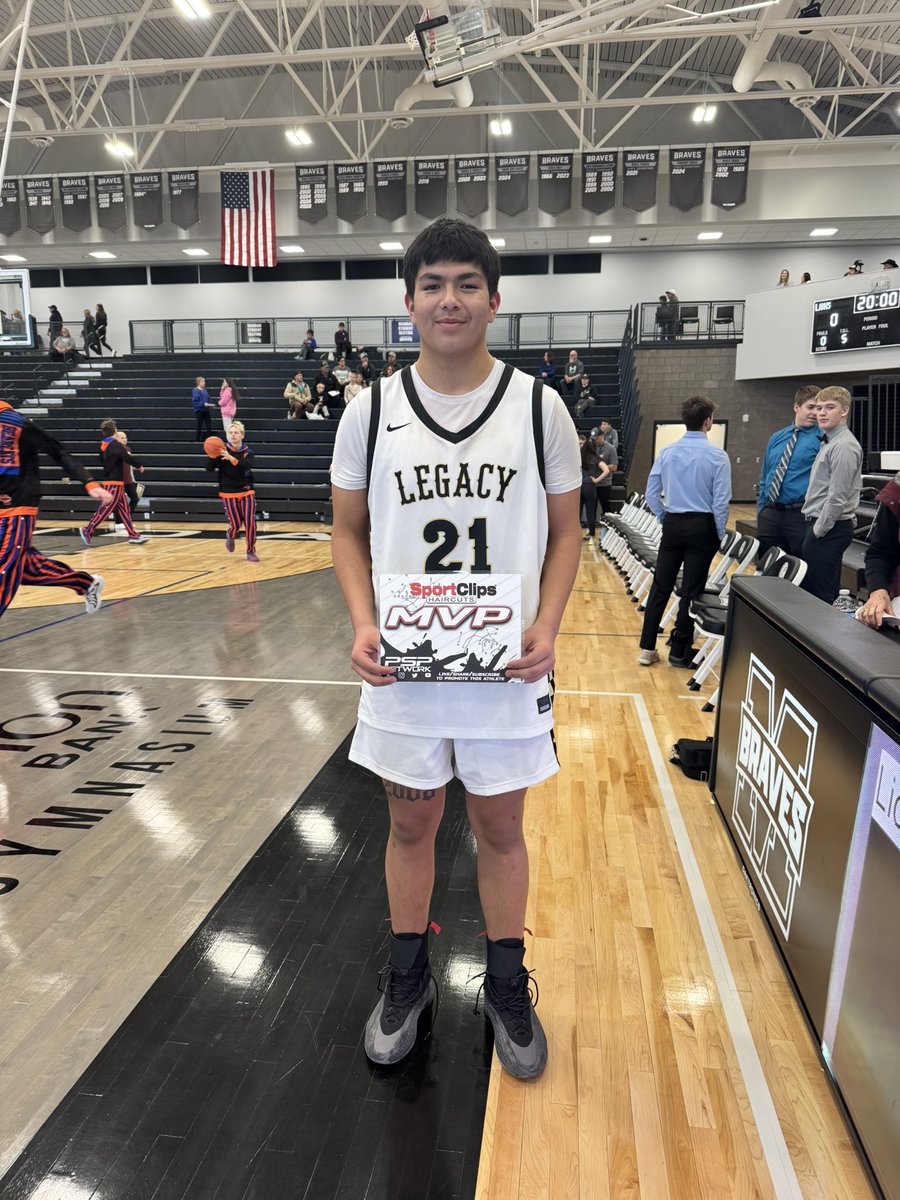 Brody Sheperd hits a trio of treys enroute to a game high 18 points as the Legacy Sabers JV upend the Ray Jays 75-71 on their way to 3rd  place finish at the BNC National Bank Mandan Holiday Classic! Brody’s is our Sport Clips Haircuts of Bismarck (Bismarck, ND) MVP of the Game!