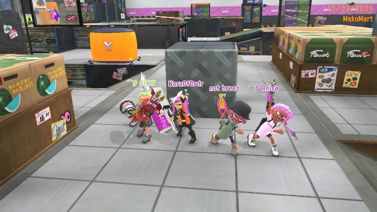 SiXtY_TTV's tweet photo. We competed in the @NintendoVS Holiday Splatoon 3 Turf War Tournament for Dec 2024 as Winter Alliance and we came in #15! Thank you to Anisa, Kohri, and Breezy for making my first Splatoon tournament experience amazing! https://t.co/5daVdZQgo8