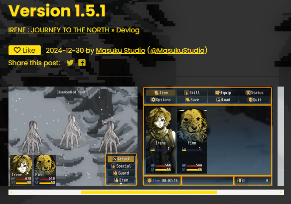 Version 1.5.1 Update is now up!
masuku-studio.itch.io/irene-journey-…