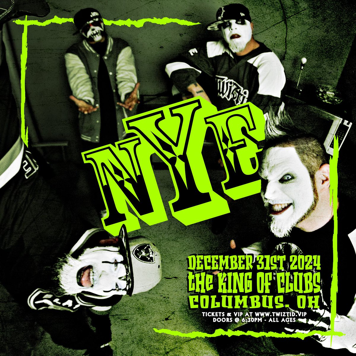 See you all Tuesday at The King of Clubs in Columbus OH for New Years Evil! Just got word I’m going to be rocking a few songs with the homies <a href="/tweetmesohard/">Twiztid</a> … so make sure you’re there! ⚰️🎉

<a href="/Abkwarrior/">ABK</a> and I also have a dope set planned! 

🎟️wl.seetickets.us/event/TWIZTID/…