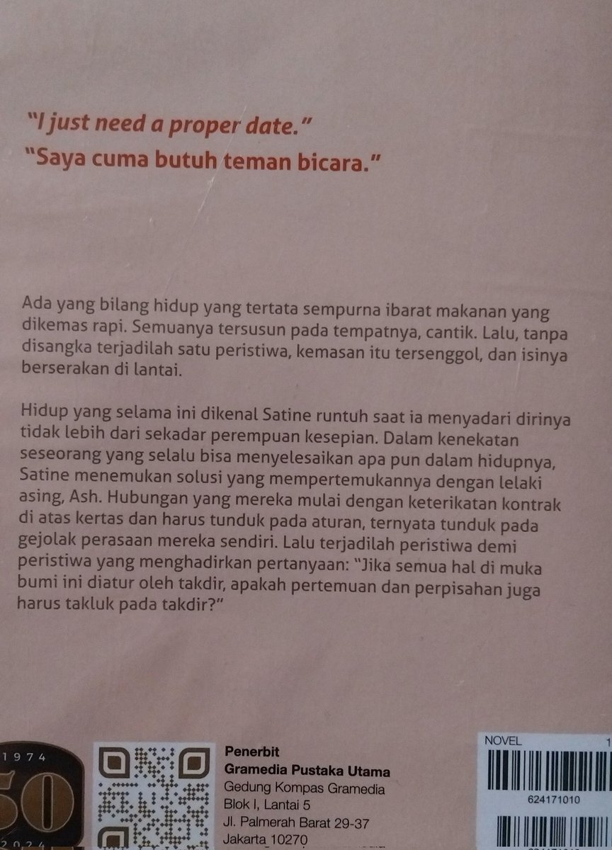 Budi S. (@budis1909) on Twitter photo #bookmail📮 kedua bulan Desember sekaligus buku terakhir tahun 2024. #Satine <a href="/ikanatassa/">Ika Natassa</a> <a href="/bukugpu/">Gramedia Pustaka Utama 📕</a> <a href="/fiksigpu/">Fiksi GPU</a>
Menutup 2024 dengan membaca #Satine
The book. The blurb. #bookmail📮 kedua bulan Desember sekaligus buku terakhir tahun 2024. #Satine <a href="/ikanatassa/">Ika Natassa</a> <a href="/bukugpu/">Gramedia Pustaka Utama 📕</a> <a href="/fiksigpu/">Fiksi GPU</a>
Menutup 2024 dengan membaca #Satine
The book. The blurb.