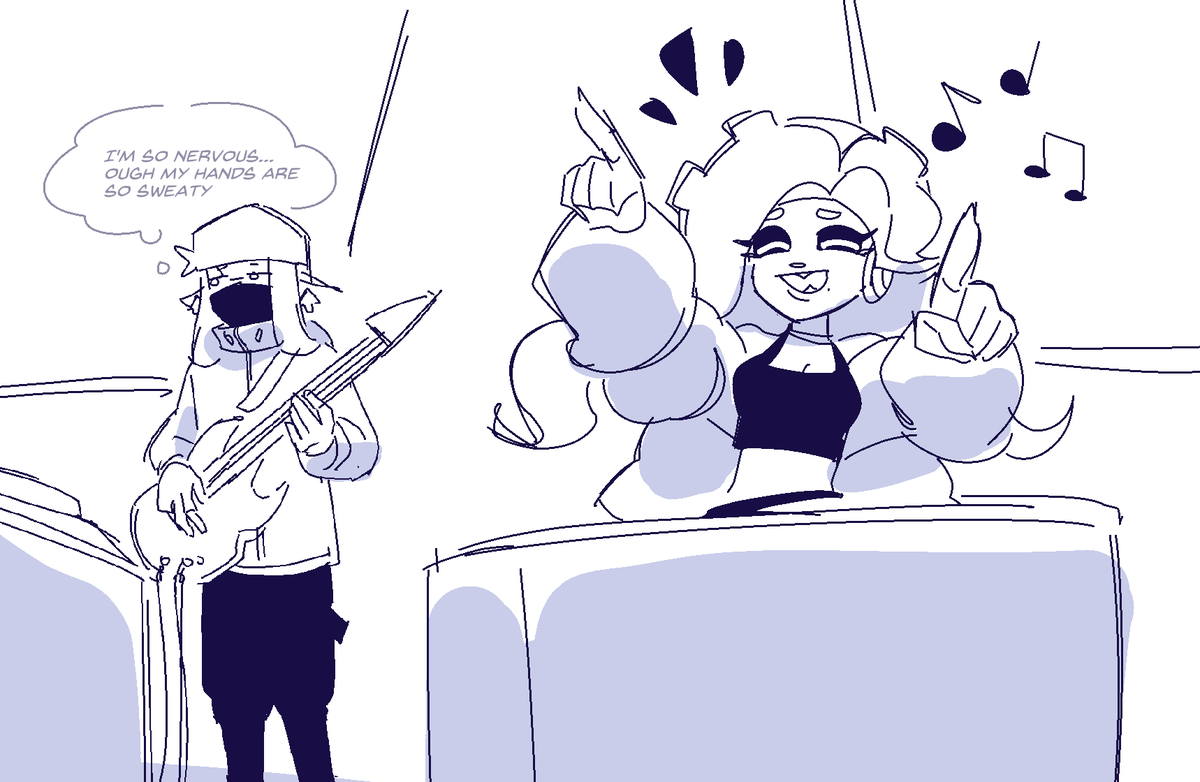 Gummymela's tweet photo. some people on tumblr ask how does maru and pearl feel about their music project https://t.co/Vt58sHWho0