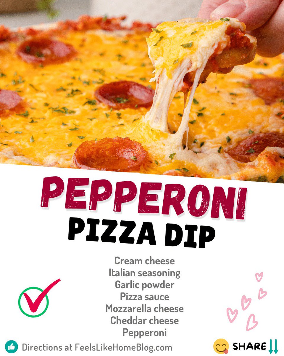 TaraGerner's tweet image. When I was a Pampered Chef consultant, I made this hot pepperoni pizza dip recipe pretty often at parties.

Read the full article: Hot Pepperoni Dip
▸ lttr.ai/AZ60k

#PamperedChef #pizzadip #appetizers