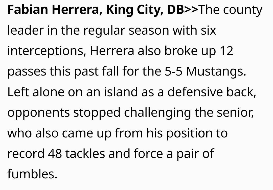 Blessed🙏🏽

All-County DB ✅️
2nd Team All-League DB✅️
6 INT's✅️
12 PBU✅️
48 Tackles✅️
2 FF✅️
<a href="/maccus88/">Mac Villanueva</a> <a href="/PetrovicEvan/">Coach Petrovic</a> <a href="/PCAL_Football/">PCAL Football Country</a>