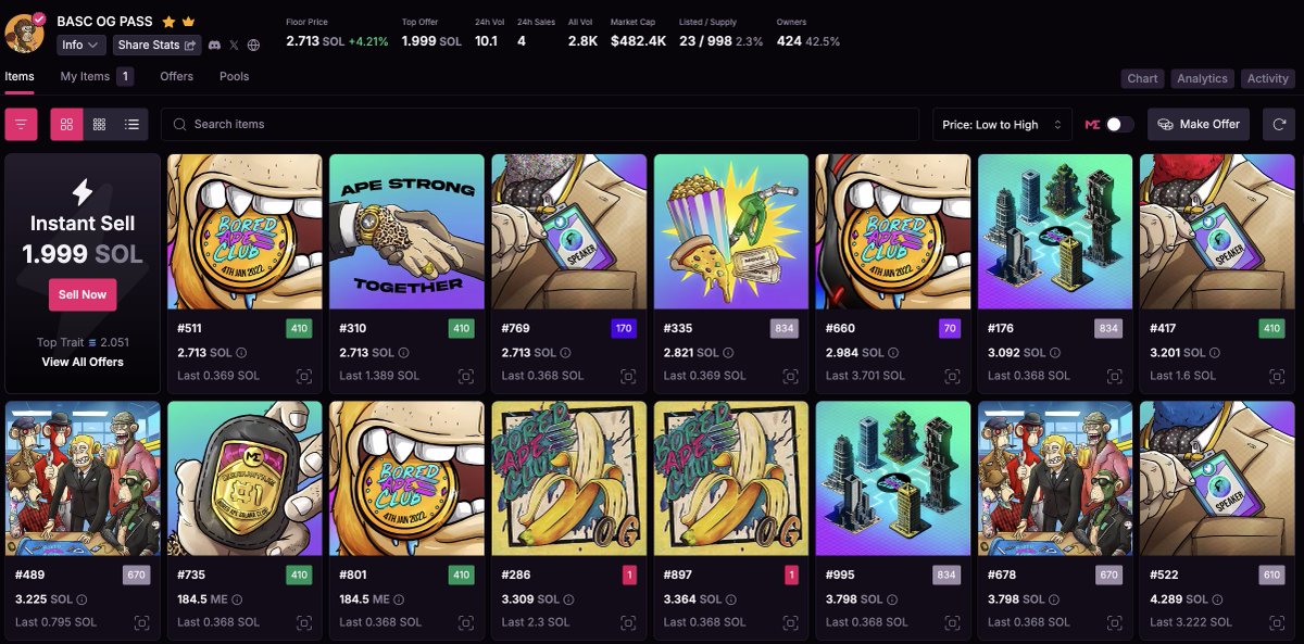 I'm looking for 15 new apes.
You buy an OG BASC Pass.
Lock it for 365 earn $BASC.
Join BASC discord &amp; verify.
Then I send you a V2 FREE.