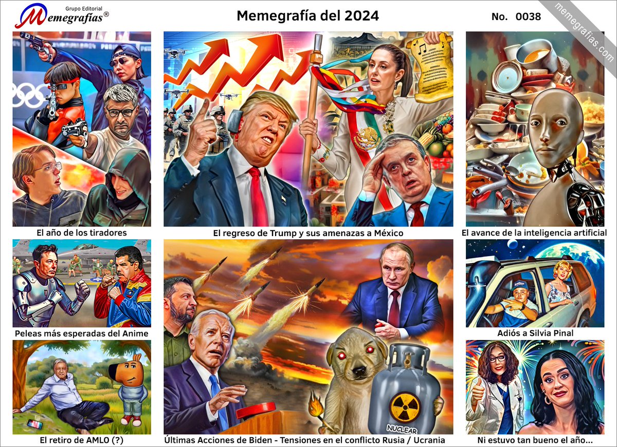 memegrafias's tweet photo. ¡ Ya tenemos la Memegrafía con el recuento del año 2024 !
Le deseamos lo mejor para el próximo 2025 que viene complicado…😱😬 https://t.co/2UO9yuQarP
