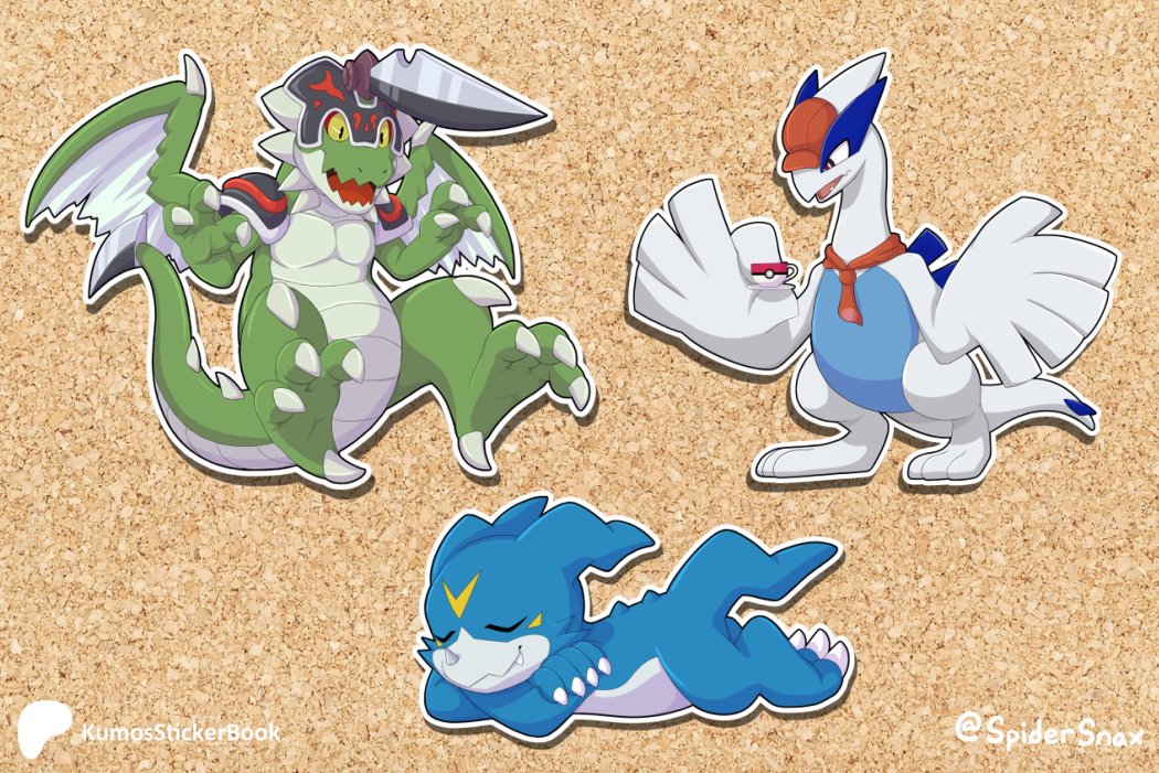 SpiderSnax's tweet image. Haven't had much free time for art lately, so here's a few character stickers from my Patreon. You can also find me at spidersnax.bsky.social