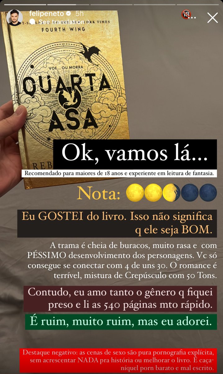 lizziecorvere's tweet photo. é ruim, muito ruim, mas eu adorei"
eu falando dos livros que eu amo mas sei que são uma merda 🤏 https://t.co/mC6c4Bm79g