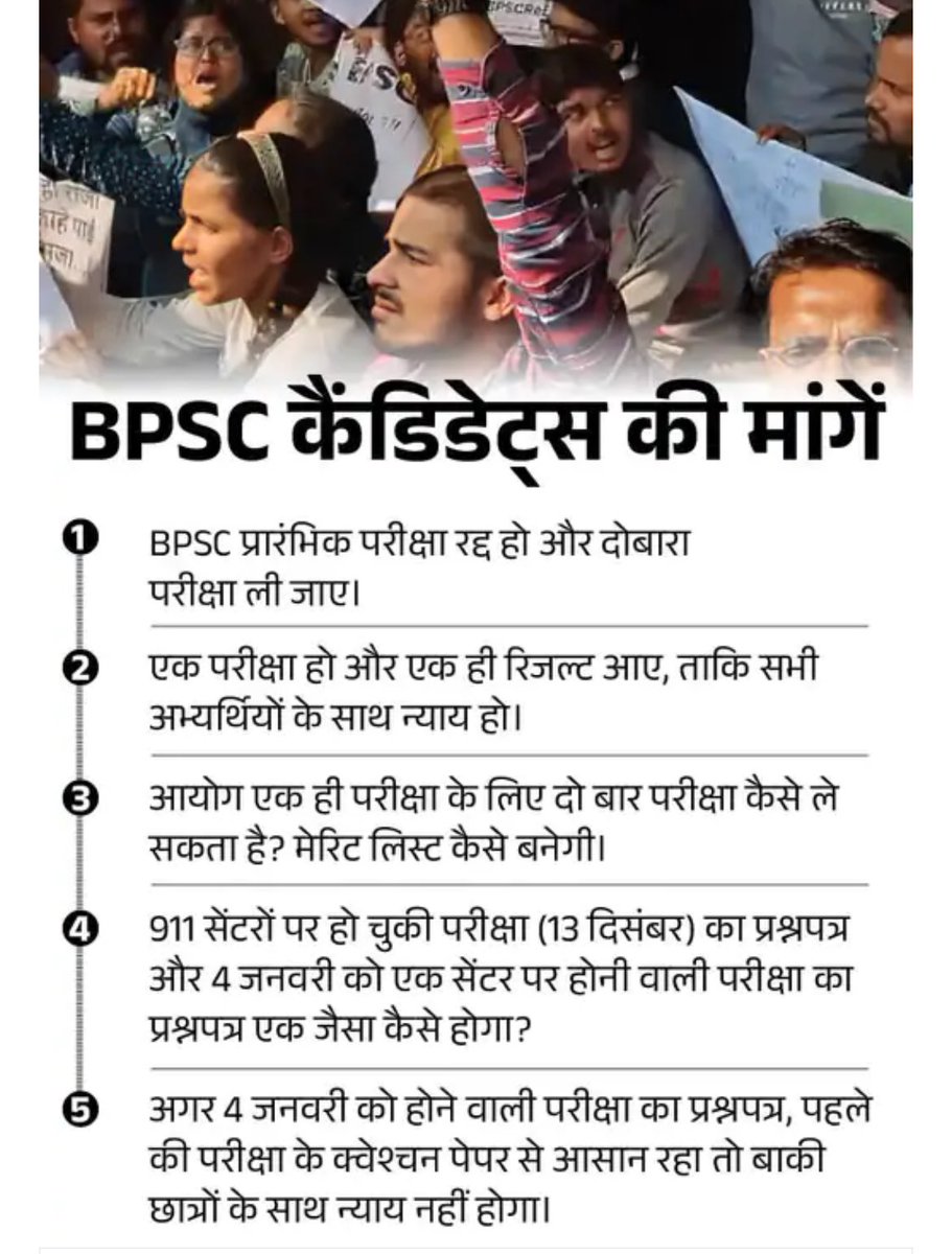 MathurVipnesh's tweet photo. ये #BPSC छात्रों की मांगे हैं क्या ये ग़लत हैं और ग़लत नहीं तो फिर क्यों उन पर लाठी चार्ज किया जा रहा है और क्यों उनकी मांगे नहीं मानी जा रही।

 आपकी राय क्या है? https://t.co/OX1UO2HFE2