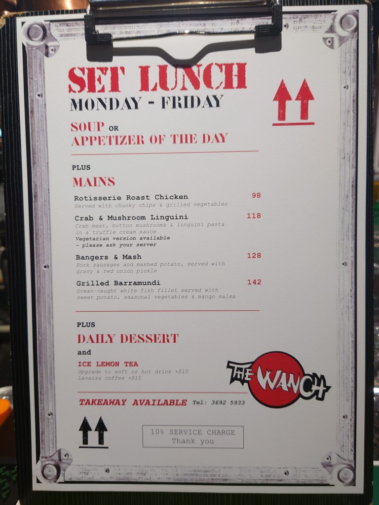 Mon Dec 30, 11:30: Wanch Set Lunch Menu Dec 30, 31, Jan 2, &amp; 3. 11:30am till 3pm Daily: Looking for a hot homemade lunch then The Wanch is the place. Start your meal with a homemade soup or salad. Then you have your choice… dlvr.it/TH40h2 #HK #HKLiveMusic #HKnightlife