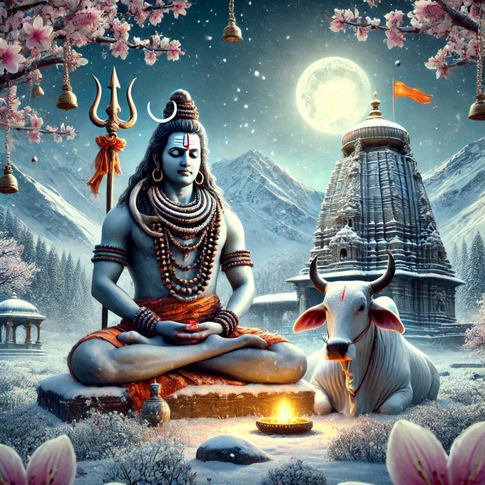__RajeshPandey's tweet photo. *🔱॥ ॐ नमः शिवाय ॥🔱*

*🔥श्री शिव वंदना 🔥*
*🔥प्रातः स्मरामि भवभीतिहरं सुरेशं गंगाधरं वृषभ-वाहनमम्बिकेशम्* *खट्वाङ्गशूलवरदाभयहस्तमीशं* *संसार-रोगहर-मौषधमद्वितीयम्🔥* https://t.co/1046BmJXBh