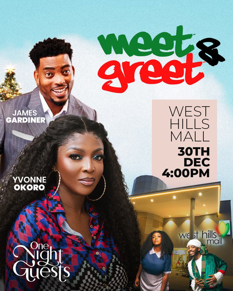 SilverbirdGhana's tweet photo. It’s a meet and greet party at West Hills mall and Accra Mall with the cast of #OneNightGuests
Interact with your favorite stars and create worthy memories tonight
Get tickets on the Silverbird Cinemas App now https://t.co/3tjxYJGAC1