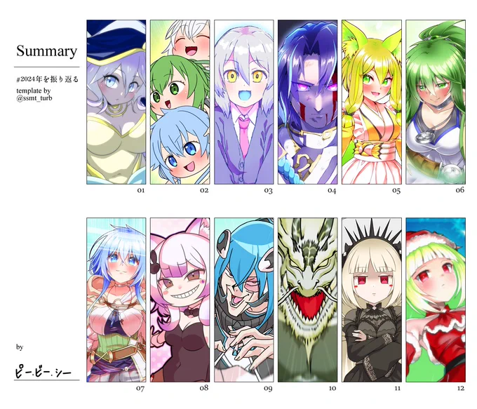 #2024を振り返る 
今年の夏はとにかく雷が多くてビビり散らしながら描いてた

テンプレお借りしました 