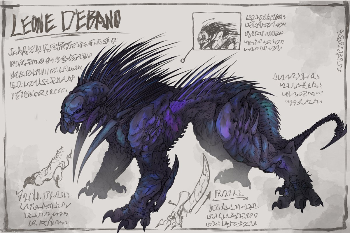 Leone D'ebano... The Ebony hunter of the scarred desert plains of Sabbiareia. an exceptional hunter with great agility and pure prowess; an apex of the hot sands

#art #digitalart #DigitalArtist #monsterdesign #worldbuilding