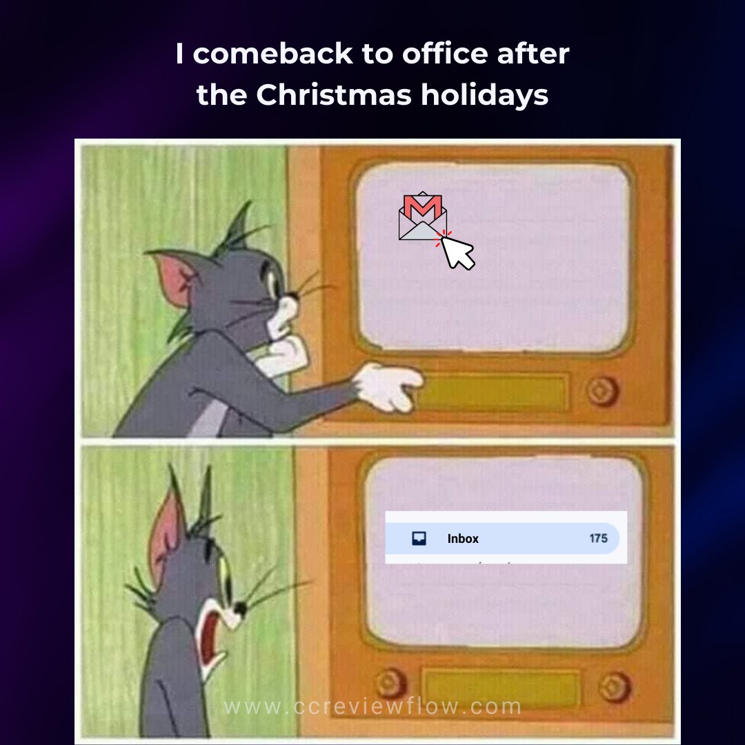 ccreviewflow's tweet image. After Christmas holiday
 #CCReviewFlow #WorkSmart #UpgradeYourWorkflow