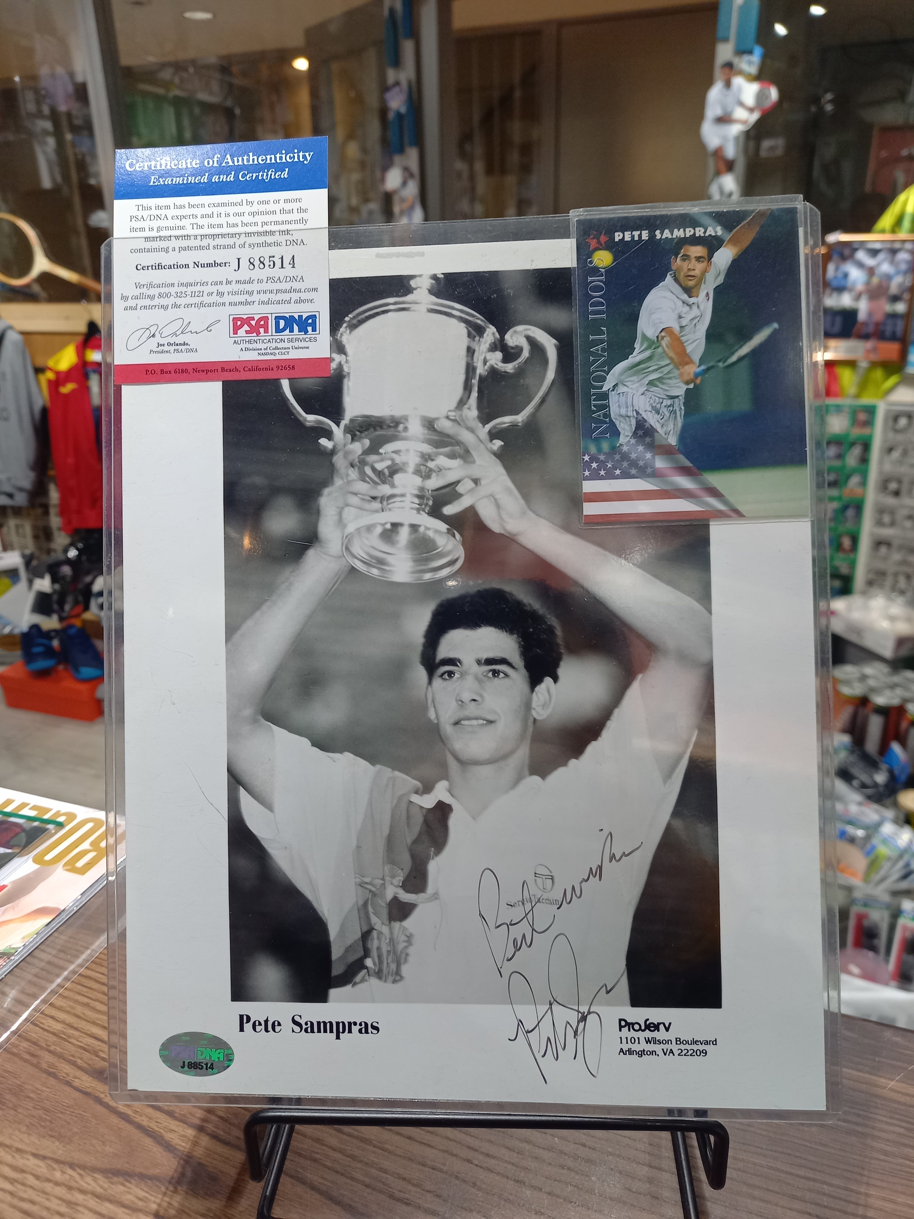 ピート・サンプラス 直筆サイン入りフォト　証明書付きPete Sampras ピート・サンプラス 直筆サイン入りフォト 証明書付きPete