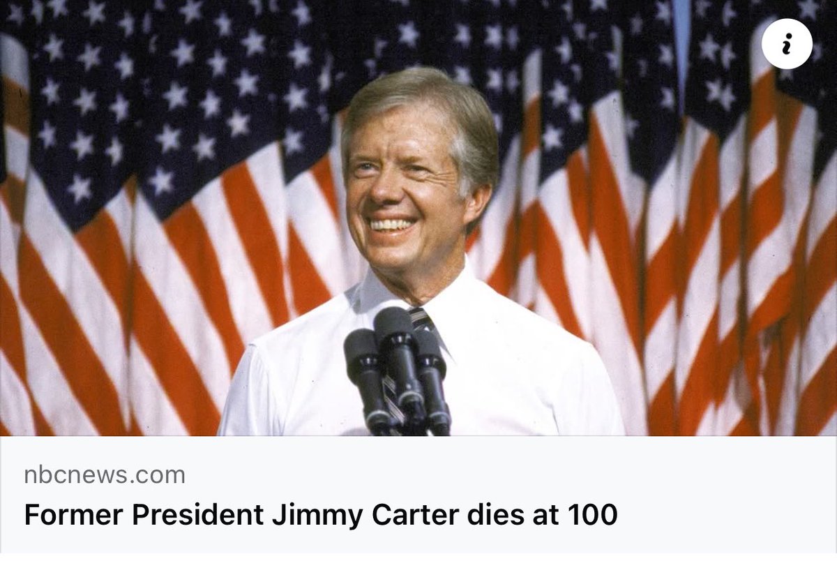 President Jimmy Carter stands as a beacon of integrity, compassion &amp; enduring public service. He exemplified a commitment to peace, human rights &amp; the welfare of all. A true servant leader, his unwavering faith, humility &amp; dedication have left an indelible mark on the world.