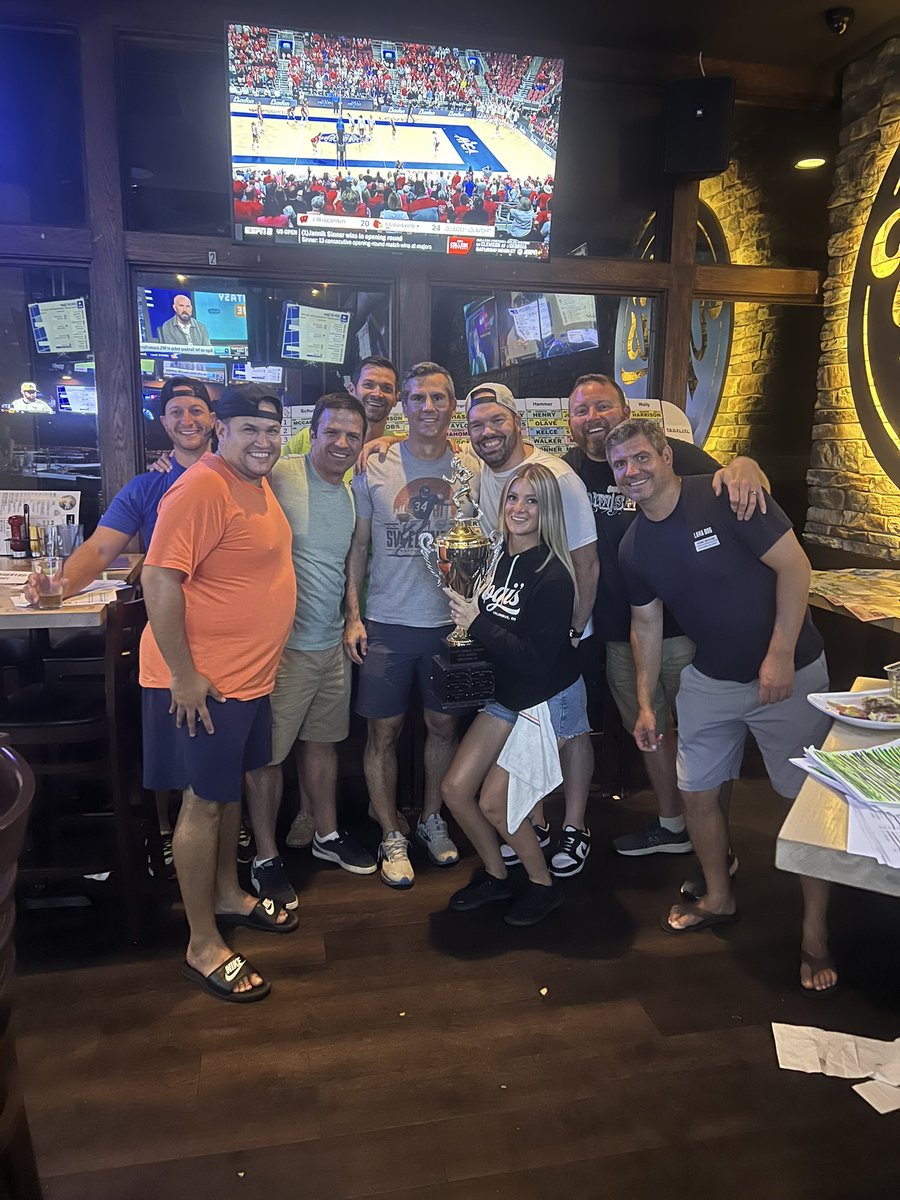 As our 19th season comes to a close this weekend with Super Bowl T.B.D.F.L.I.T.L. XIX let’s take a look back at draft night, that kicked off the year. Thanks to Yogis for hosting again!!! <a href="/YogisBarGrill/">Yogi's</a> #FantasyFootball #CupOfHardness #TBDFLITL