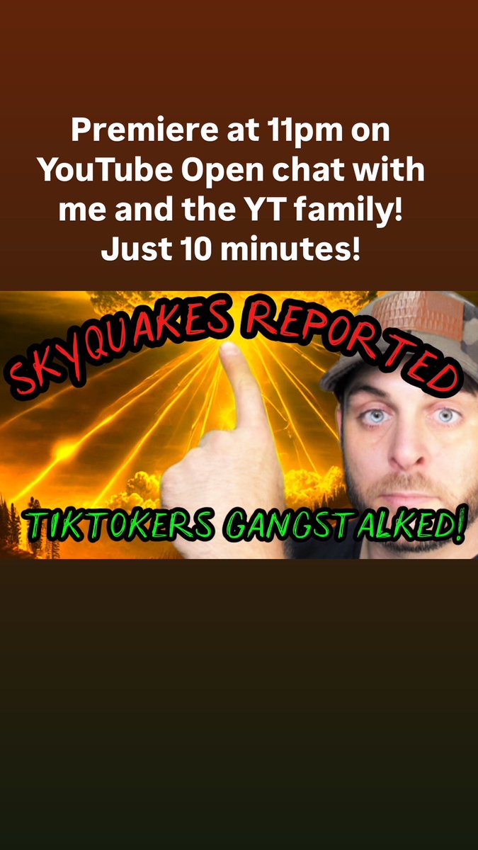 Come stop by my premiere in 5 minutes open chat with me and the YouTube Crew! 
The Idaho Skyquakes and the Big Boom phenomena happening Worldwide! What... youtu.be/n6CNJOpDArs?si… via <a href="/YouTube/">YouTube</a>
