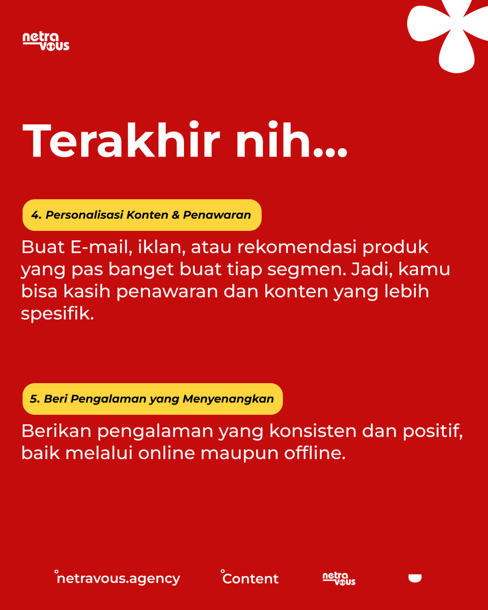 netravous's tweet photo. Terakhir nih...

2 hal yang gak kalah penting agar pelangganmu merasa lebih diperhatikan😍 https://t.co/e9NYeUQkX6