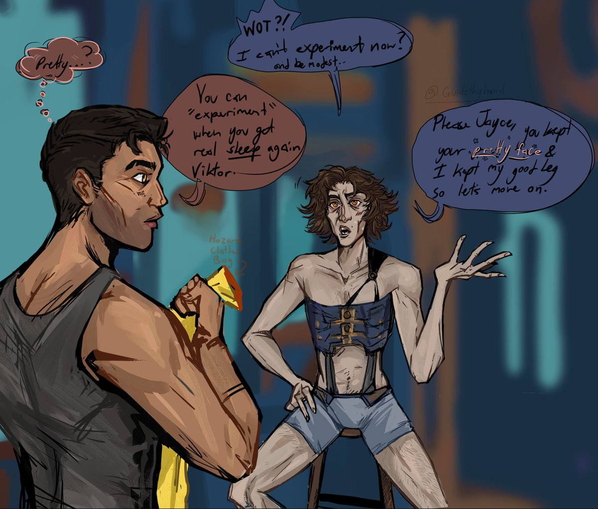 guidethyhand's tweet image. #jayvik
#viktor
#jayce
#arcane
Idk ,just some idea I thought up where they had to be naked in the lab and Viktors shy about it for one reason or another LMAO , I JUST DREW IT GOOD SO , HUZZAH...