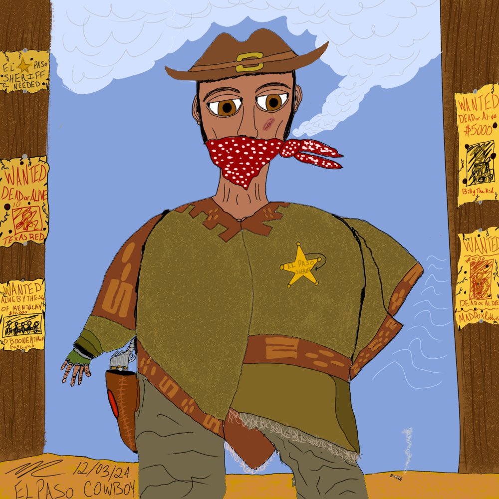 Mad_Horrors's tweet photo. Old West Cowboy Appointed Sheriff🤠🐎😎 #viral #wildwest #martyrobbins #wantedman #gratefuldead #elpaso #art #cowboy #martymcfly #texasred #billythekid #oldwest #bountyhunter #awesome https://t.co/g8Sge58NCG