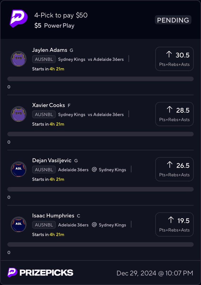 DankdataAI's tweet image. 🔥 Locked in another 4-pick flex slip! Riding with Jaylen Adams, Xavier Cooks, Dejan Vasiljevic, and Isaac Humphries tonight. Big plays, big stats, and we’re feeling good about this one. 💰🍃

#GamblingTwitter #GamblingX #SportsBetting #DankDataPicks